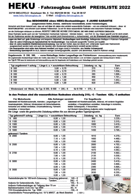 Download Basis Und Komfort Preislisten - Heku Fahrzeugbau