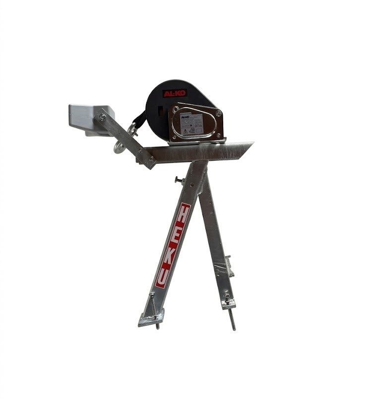 Windenstand mit Winde 1:8 (wahlweise Drahtseile oder Gurtband)